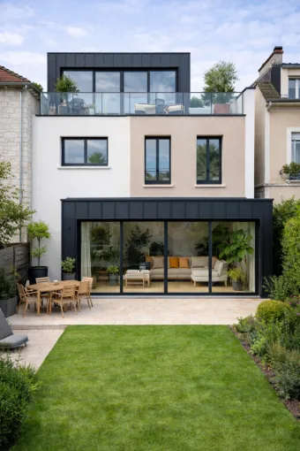 Surélévation et d’extension de maison à Vanves (92) – M.A.V Construction