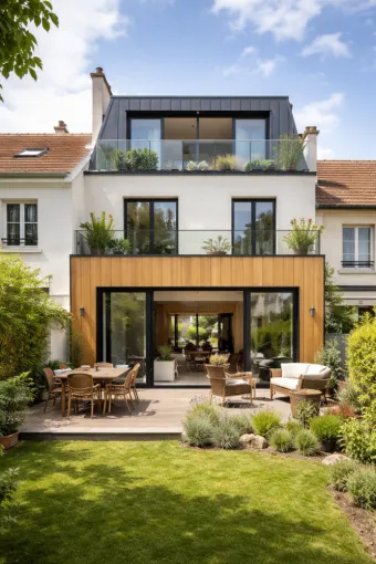 Extension et surélévation de maison à Nanterre (92000)