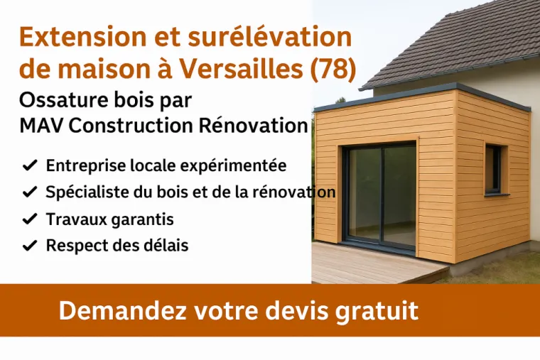 Extension et surélévation de maison à Versailles (78) – Ossature bois par MAV Construction Rénovation