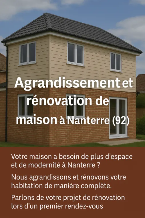 Agrandissement et rénovation de maison à Nanterre (92)