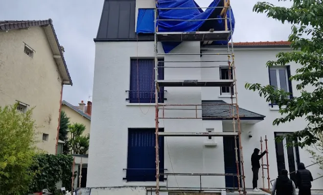 Pendant la construction depuis le toit