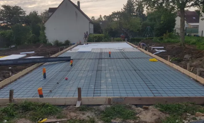 Pose d'armature du béton