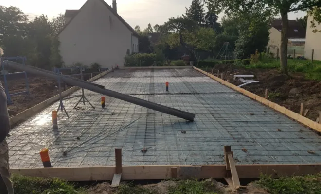Pose d'armature du béton